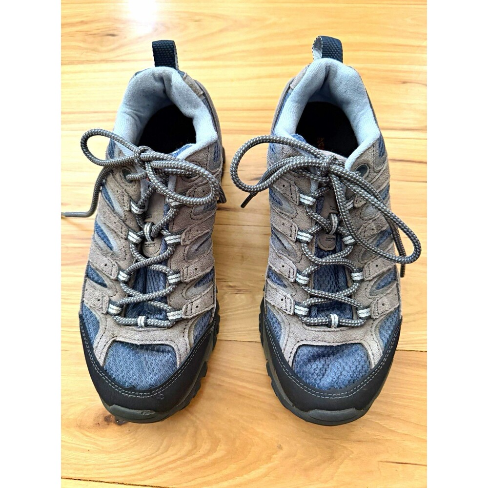 Merrell Moab Women's Low Vent Hiking Trail Shoes Vibram Grey Blue Size 7 Gorp